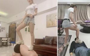 【萱萱S女蒂】人肉脚垫沙包,疯狂踩踏飞踹和踢裆-97LZTD-1919503