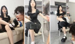 【芊芊】长裙女神-强迫清理皮鞋白袜-97LZTD-450581